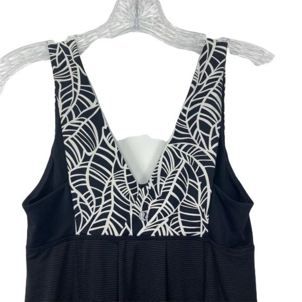 LULULEMON Women Palm "Hustle & Bustle" Tank Top Size 4 Black / White - Picture 9 of 14